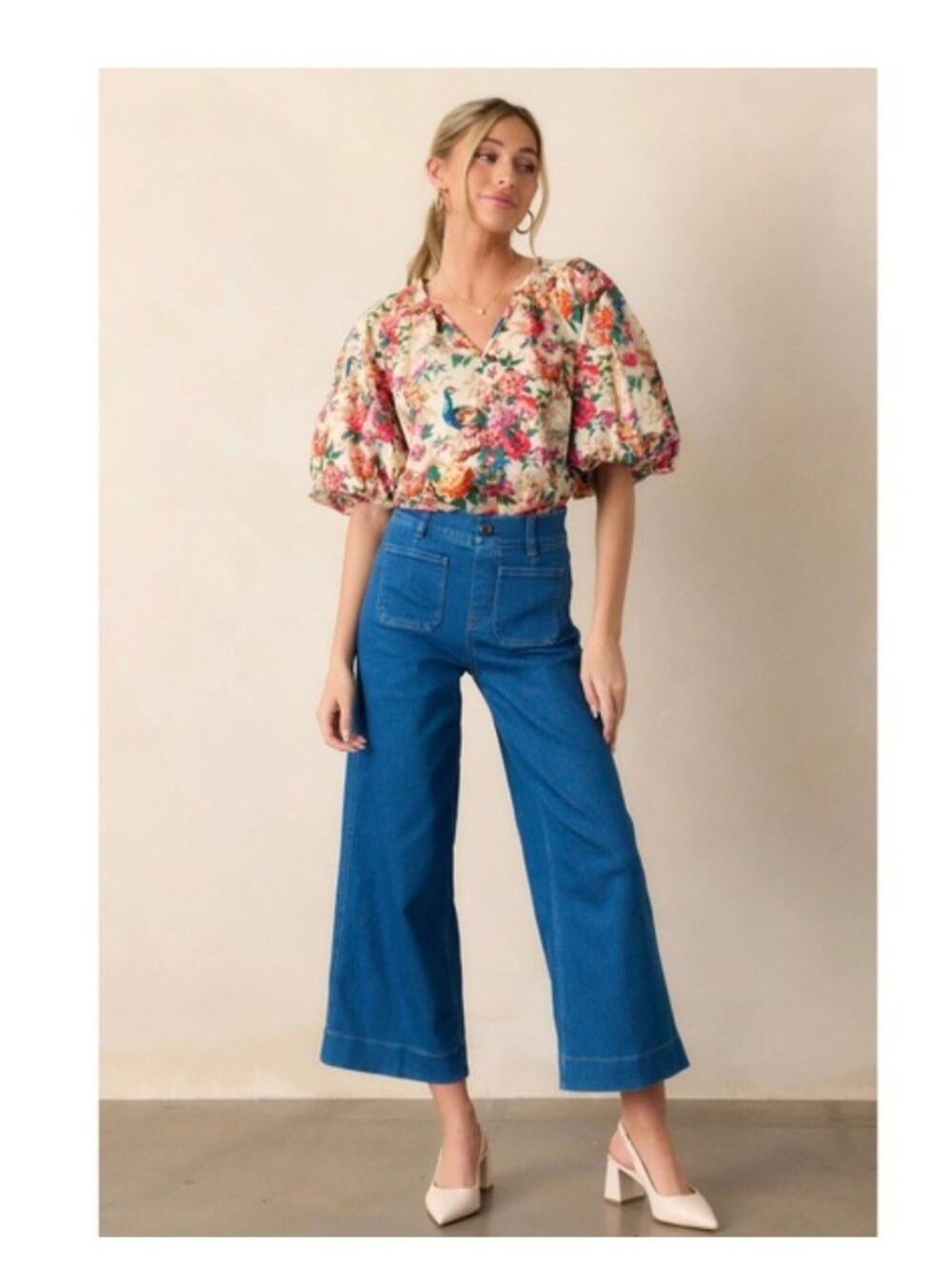 SPANX Wide-Leg Pocket Jeans in Blue